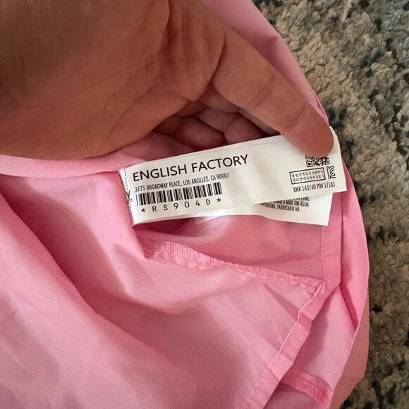 Hyacinth House Tuckernuck Women Size Small Ruched Puff Sleeve Mini Dress Pink - Picture 6 of 9